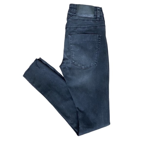 One Teaspoon Freebird Skinny Jeans Womens size 26 Black Split Knee Frayed - Picture 3 of 11